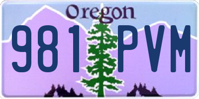 OR license plate 981PVM