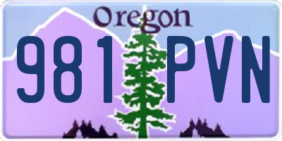 OR license plate 981PVN