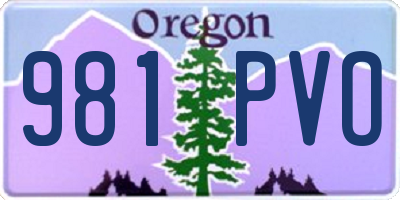 OR license plate 981PVO