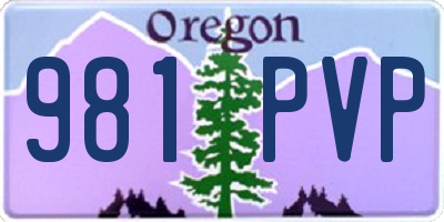 OR license plate 981PVP