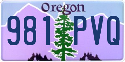 OR license plate 981PVQ