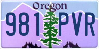 OR license plate 981PVR