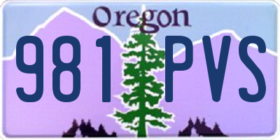 OR license plate 981PVS