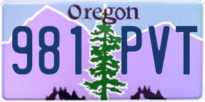 OR license plate 981PVT
