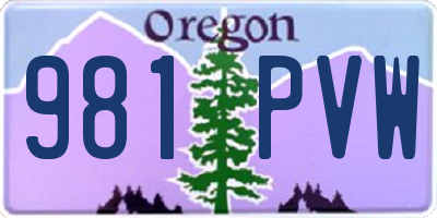 OR license plate 981PVW