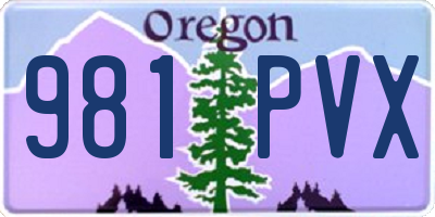 OR license plate 981PVX