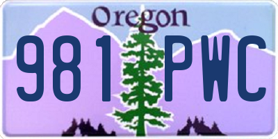 OR license plate 981PWC