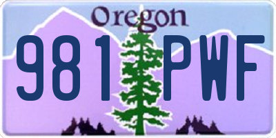 OR license plate 981PWF