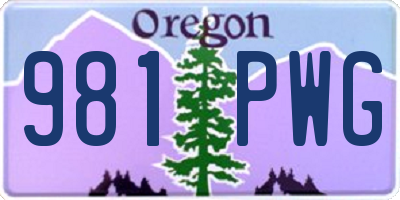 OR license plate 981PWG