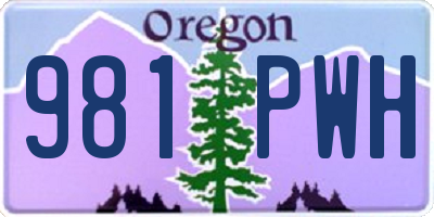 OR license plate 981PWH