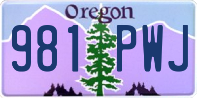 OR license plate 981PWJ