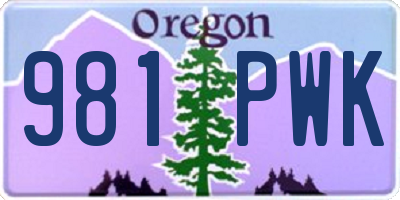 OR license plate 981PWK