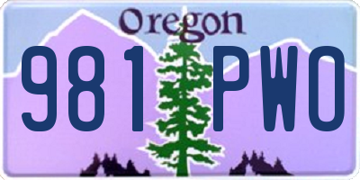 OR license plate 981PWO