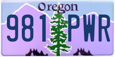 OR license plate 981PWR
