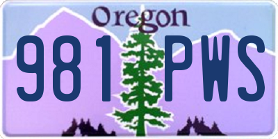 OR license plate 981PWS