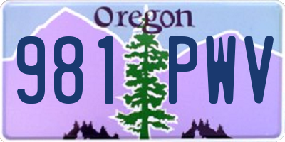 OR license plate 981PWV