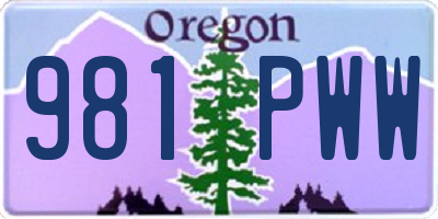 OR license plate 981PWW