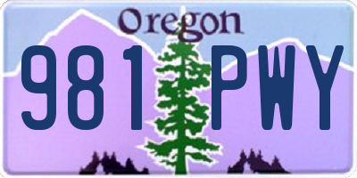 OR license plate 981PWY