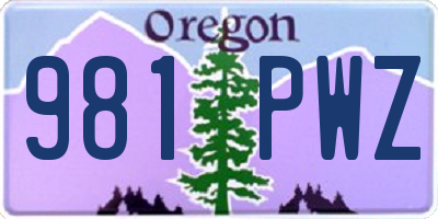 OR license plate 981PWZ