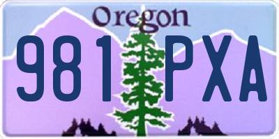 OR license plate 981PXA