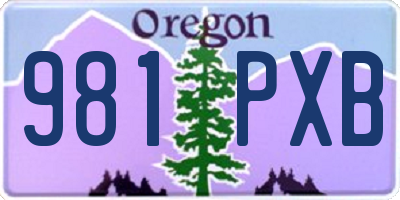 OR license plate 981PXB