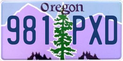 OR license plate 981PXD