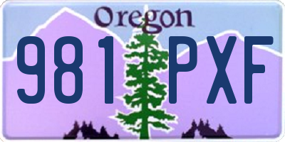 OR license plate 981PXF
