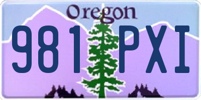 OR license plate 981PXI