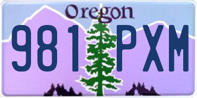 OR license plate 981PXM