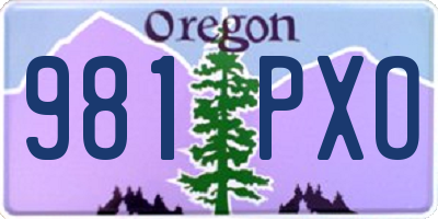 OR license plate 981PXO