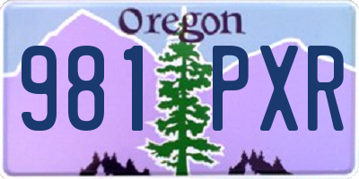 OR license plate 981PXR