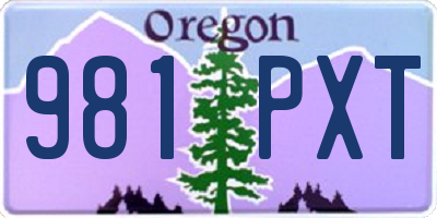 OR license plate 981PXT