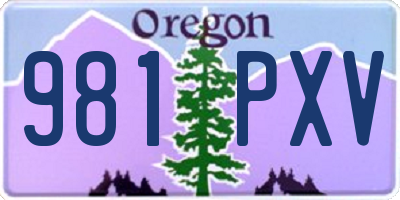 OR license plate 981PXV