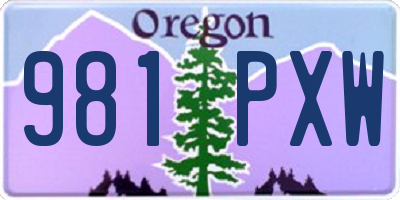 OR license plate 981PXW