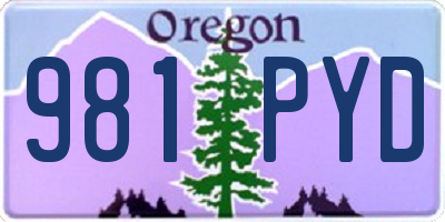 OR license plate 981PYD