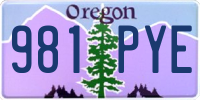 OR license plate 981PYE