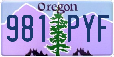 OR license plate 981PYF