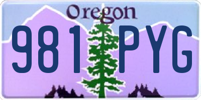 OR license plate 981PYG