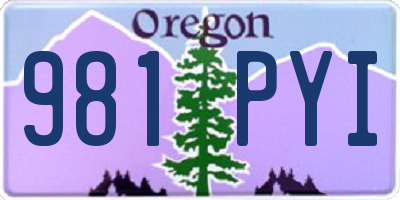 OR license plate 981PYI