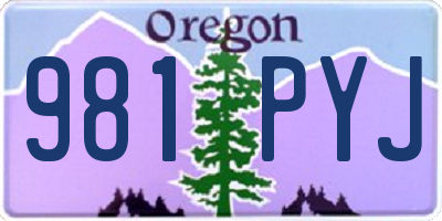 OR license plate 981PYJ