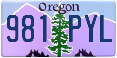 OR license plate 981PYL