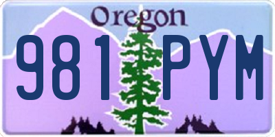 OR license plate 981PYM