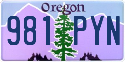 OR license plate 981PYN