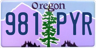 OR license plate 981PYR