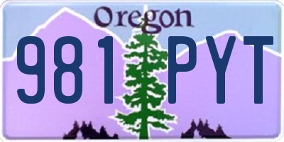 OR license plate 981PYT