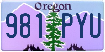 OR license plate 981PYU