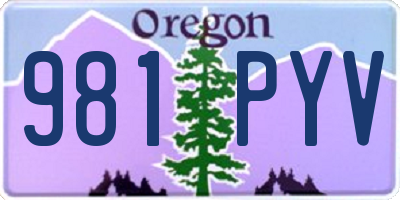 OR license plate 981PYV