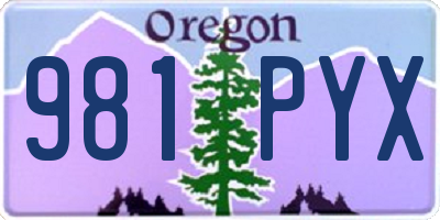 OR license plate 981PYX