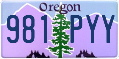 OR license plate 981PYY