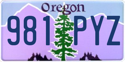 OR license plate 981PYZ